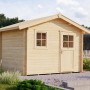 WEKA Gartenhaus Premium28 FT Natur, 300x200 cm, mit Vordach. Holzgartenhaus mit Fenster und Tür.