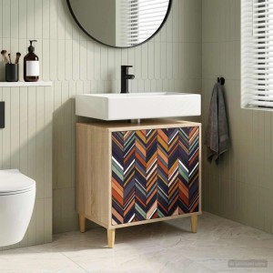 vidaXL Badezimmerschrank OMMEN Sonoma 60 x 40 x 60 cm Holzwerkstoff 8007399