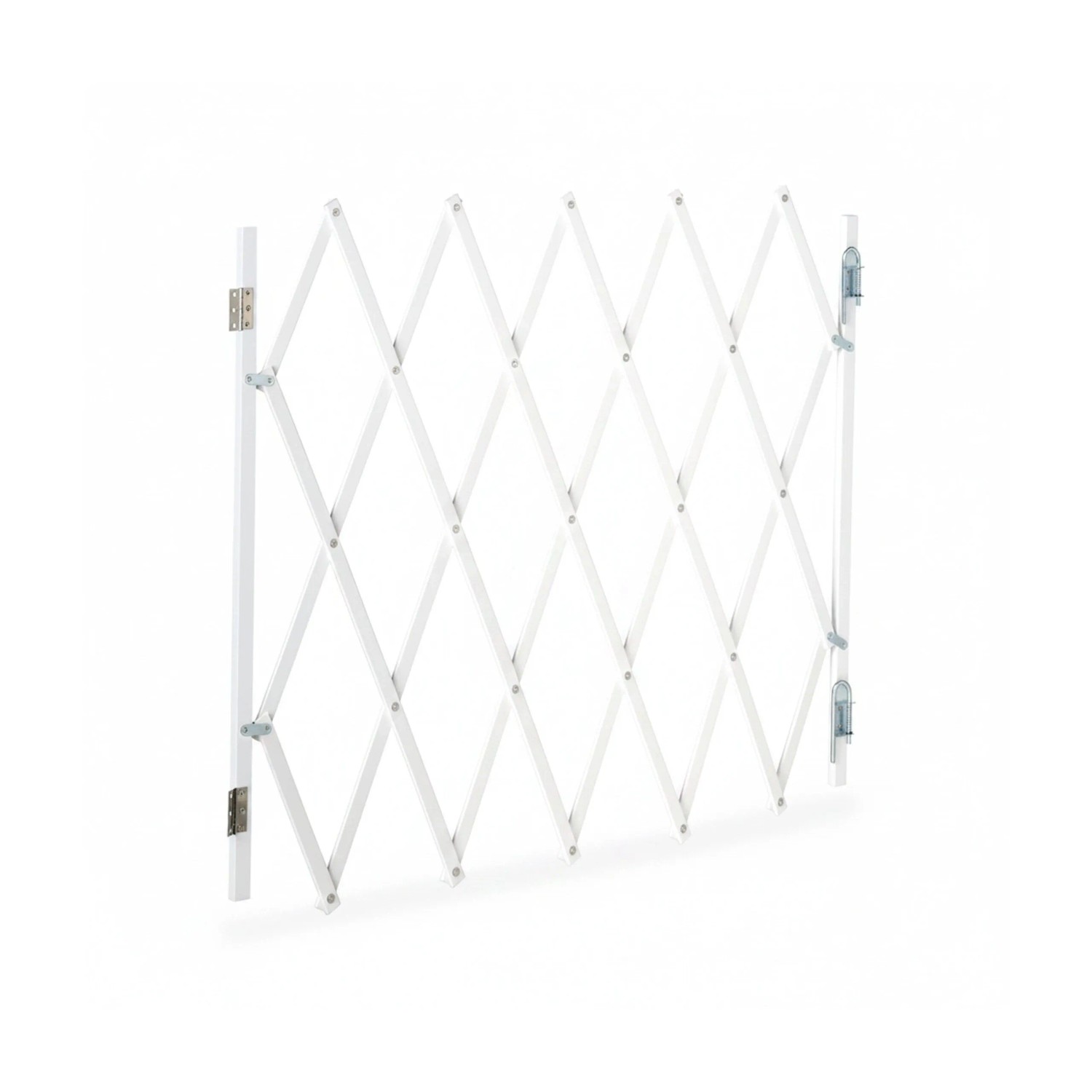 Relaxdays Hundeabsperrgitter Bambus Eisen Weiß Ausziehbar 69-82,5 cm x 17-118 cm 1,3 kg