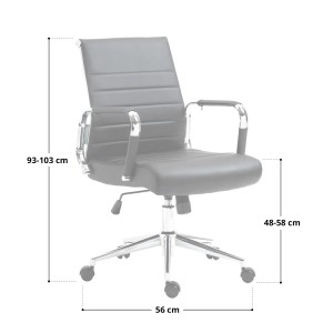 Dunkelgrauer Svita Office Comfort Bürostuhl mit niedriger Rückenlehne und Chromfußkreuz.