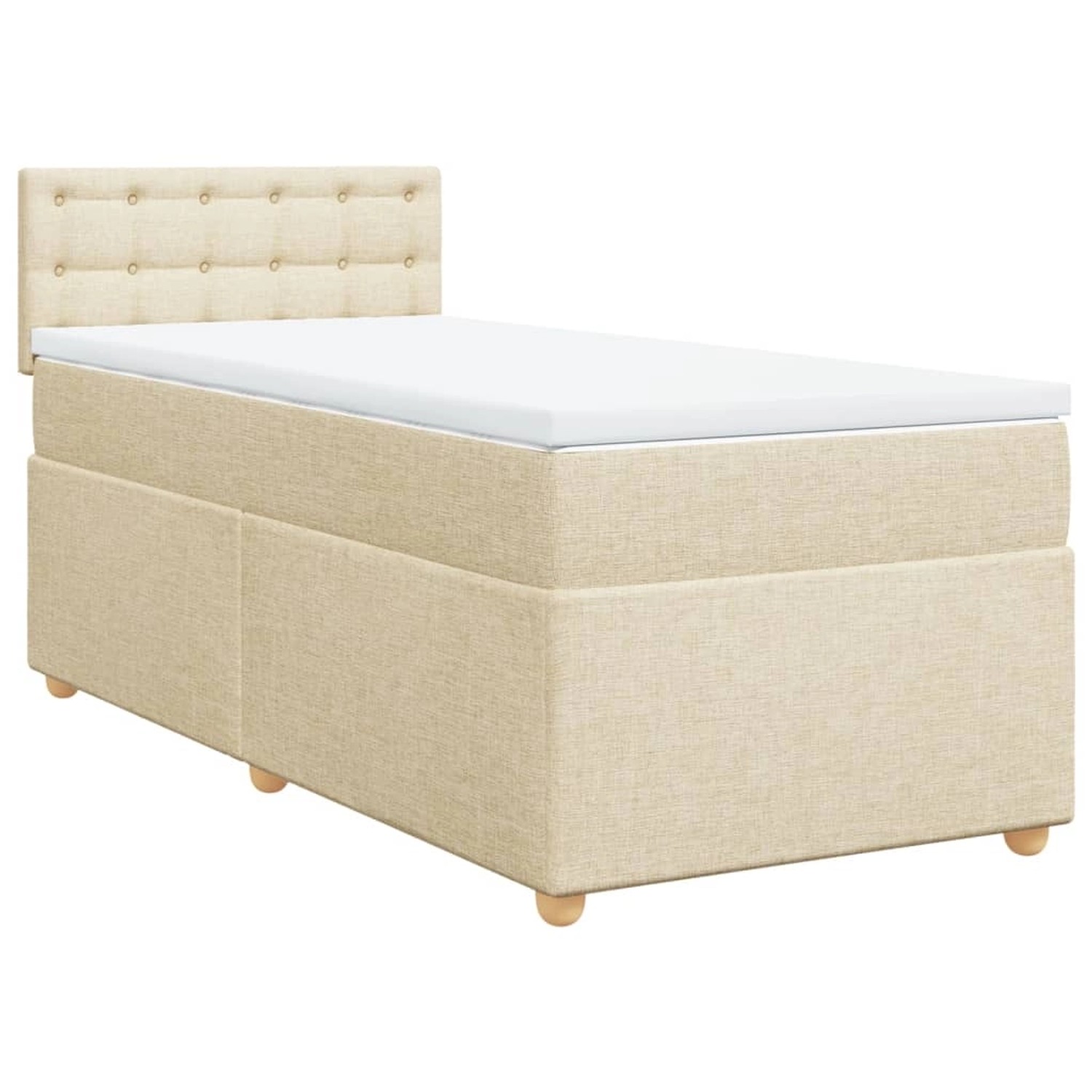 vidaXL Boxspringbett mit Matratze Creme 90x200 cm Stoff 3286582 günstig online kaufen