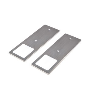 2er Set LED Unterbauleuchten aus gebürstetem Edelstahl, 5W, warmweiß, für die Küche.