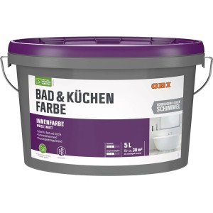 OBI Bad & Küchenfarbe Konservierungsmittelfrei Weiß-Matt 5 l