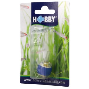 HOBBY Aqua Control Ausströmer, blau, rund, in Blisterverpackung. Robustes Aquarium-Ersatzteil mit Sicherheitsventil für Sauerstoff.