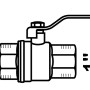 Kupferfarbener Kirchhoff Kugelhahn Messing 30,3 mm (1 IG) für Sanitäranwendungen.