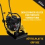 Güde Rüttelplatte GRP 50E, gelb/schwarz, für Pflasterarbeiten und Bodenverdichtung im Garten- und Landschaftsbau.