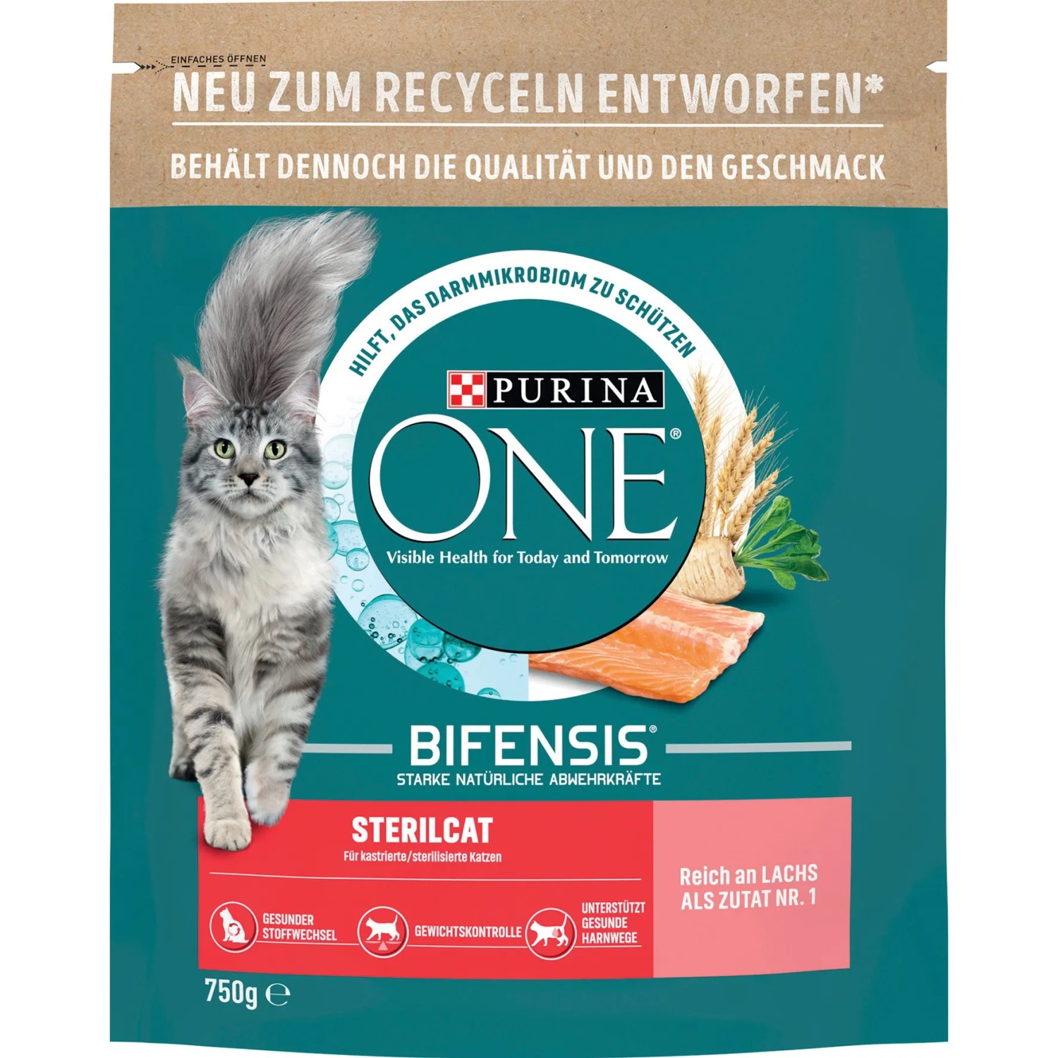 Purina One Katzenfutter Sterilcat reich an Lachs 750 g Beutel