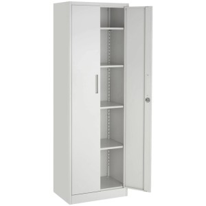 Tectake Aktenschrank Brandon 60 x 40 x 180 5 cm  4 Verstellbare Zwischenböden Abschließbar  Mit Magnetverschluss Pro Stück 40 x 60 x 180 5 cm Grau