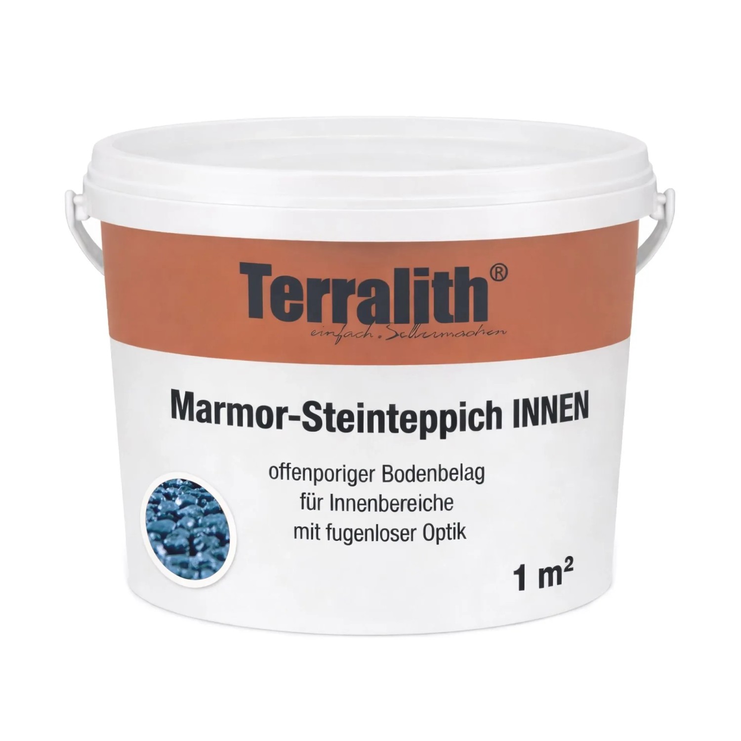 Terralith Metallic Steinteppich -Blau- für 1 m² Innen Fein 2-4 mm