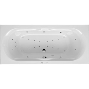Ottofond Whirlpool Madera Premium, 180x80 cm, weiße Acryl-Badewanne mit Hydromassage-Düsen.