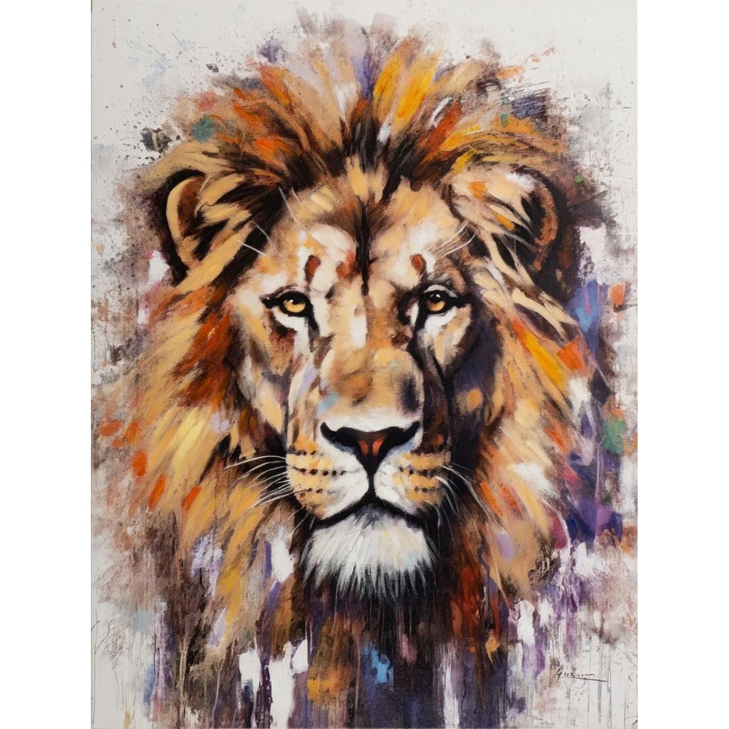 Art Universe Leinwandbild Impressive Lion 90 x 120 cm