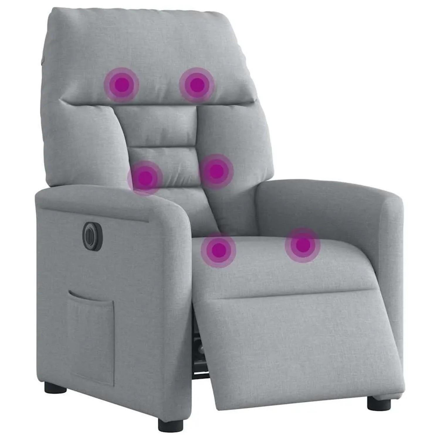 vidaXL Massagesessel Elektrisch Hellgrau Stoff 3303022