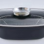 GSW Aromabräter 39x25cm mit Drahteinsatz und Glasdeckel. Bräter für alle Herdarten, auch Induktion.