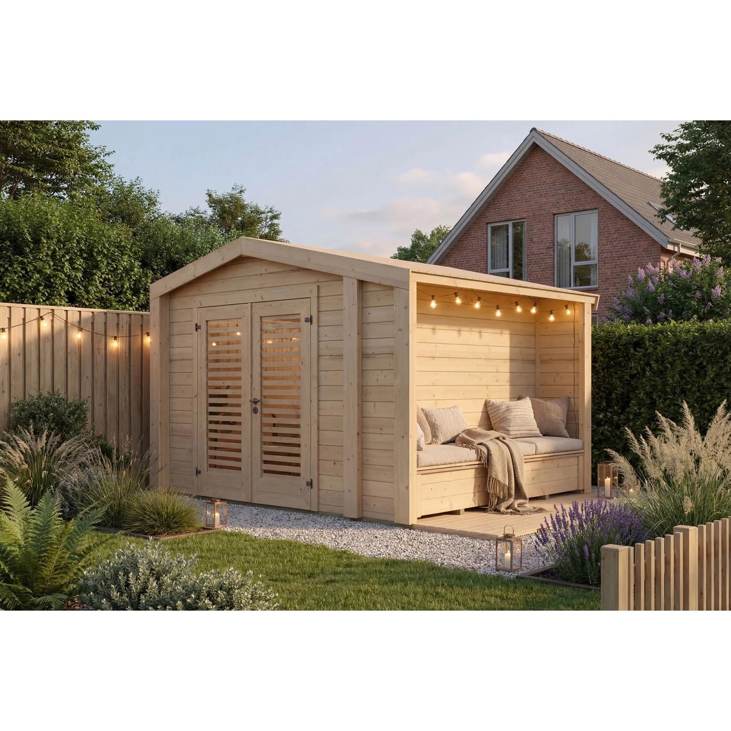 Weka Holz-Gartenhaus Killarney Satteldach Natur Unbehandelt 311 cm x 263 cm