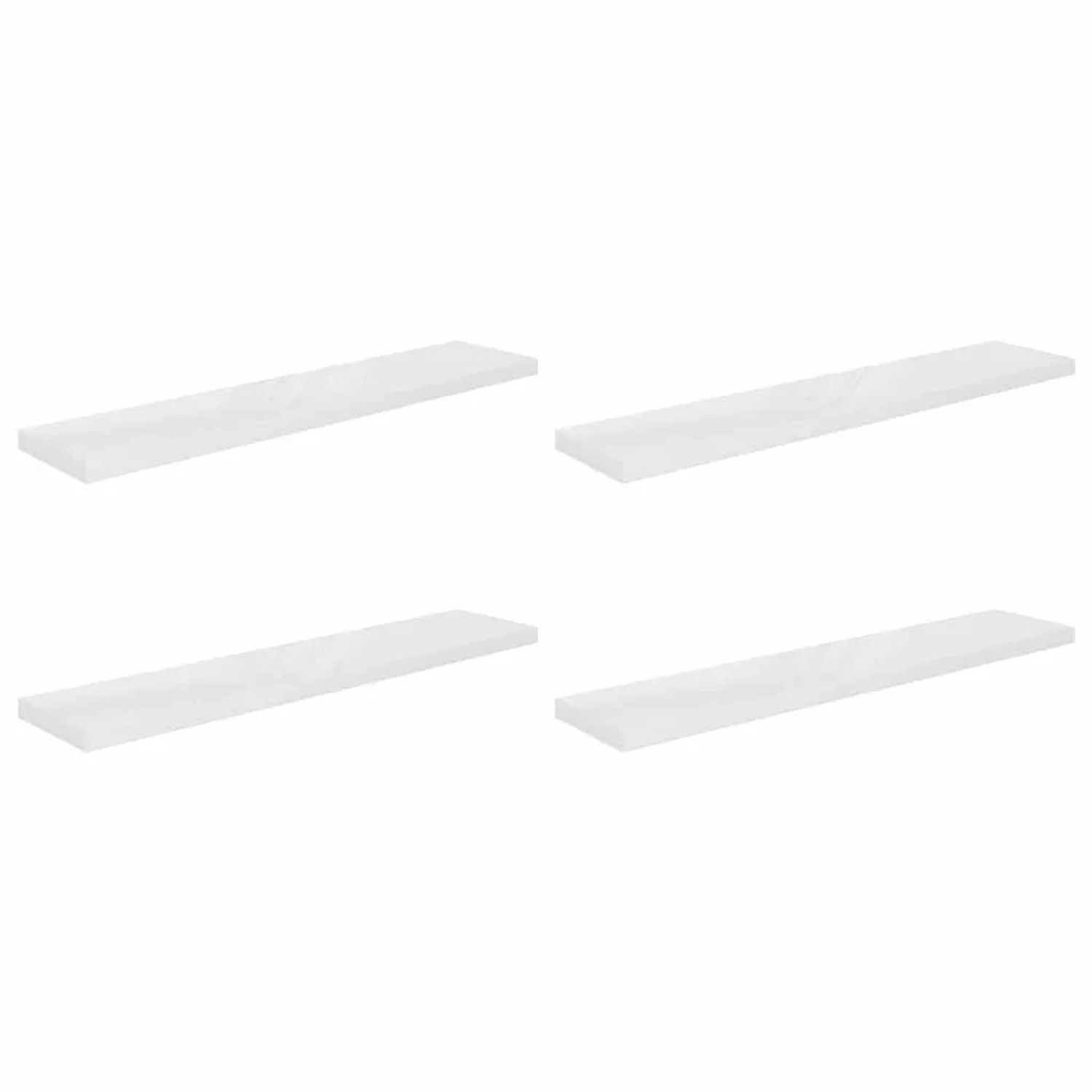 vidaXL Schweberegale 4 Stk Hochglanz-Weiß 120x23,5x3,8 cm MDF 323759