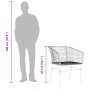 vidaXL 3-tlg. Garten-Esszimmerset, schwarz, Poly Rattan, Glas. Maße des Gartenstuhls werden angezeigt.