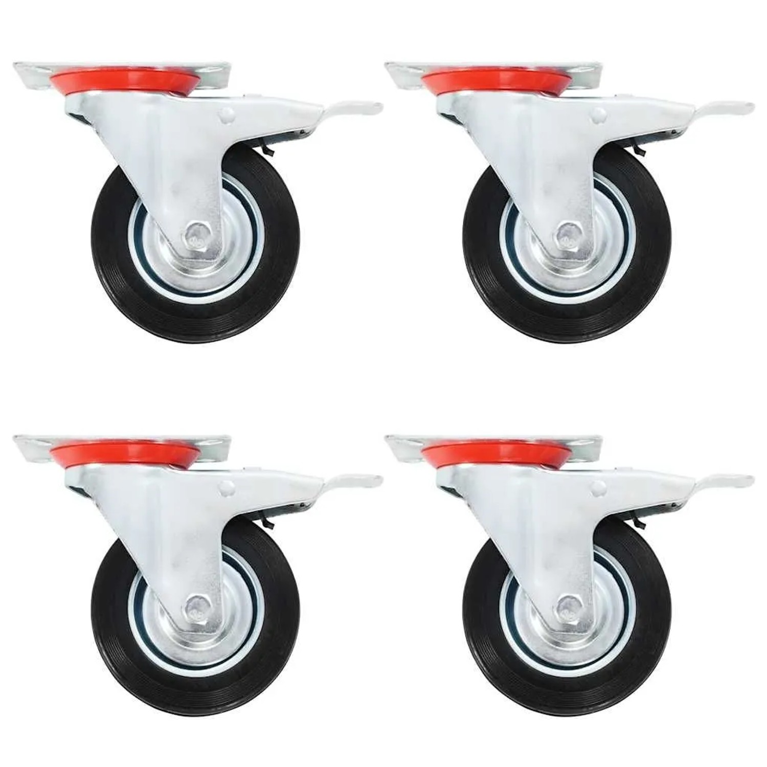 vidaXL Lenkrollen mit Doppelbremsen 4 Stk 100 mm 143446