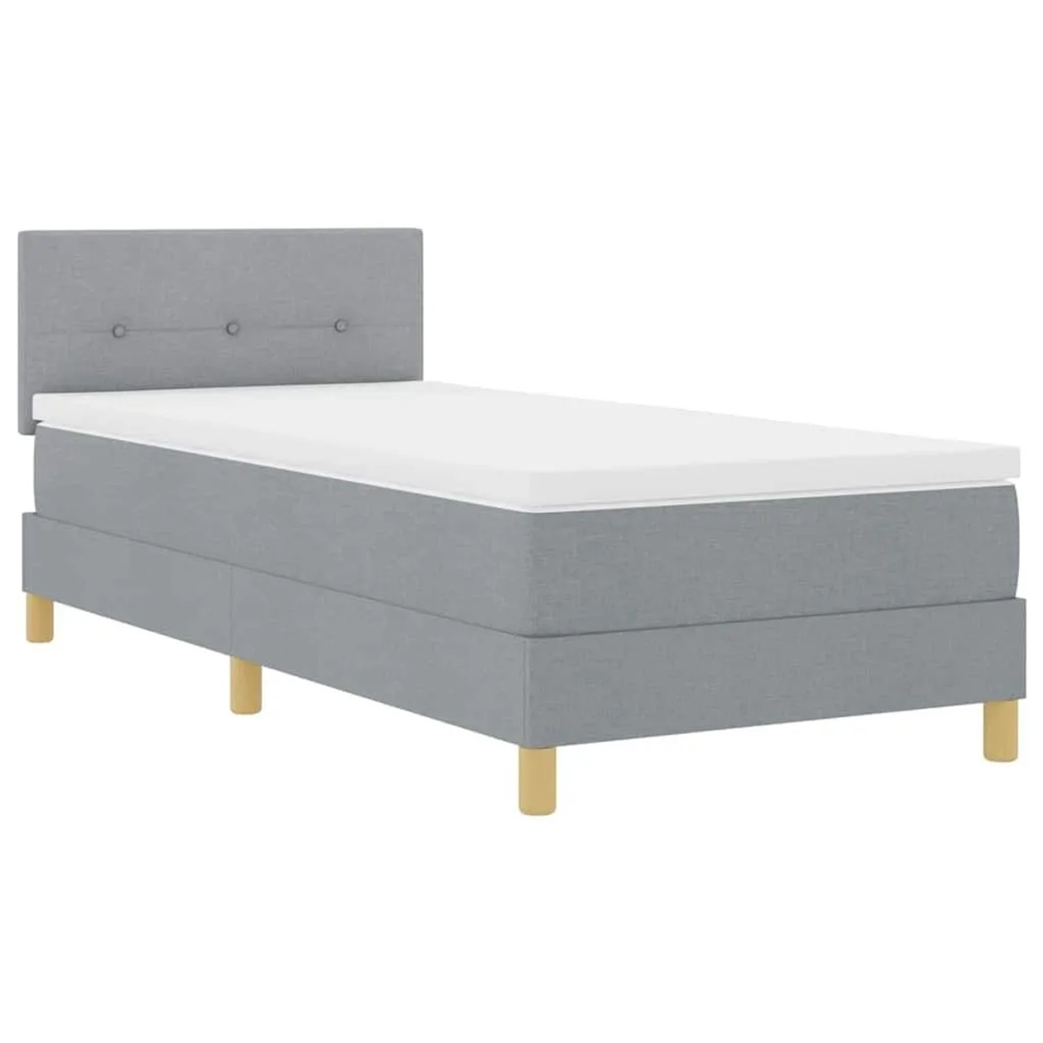 vidaXL Boxspringbett mit Matratze Hellgrau 90 x 190 cm Stoff 3338881 günstig online kaufen