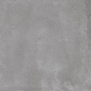 Graue Feinsteinzeug Bodenfliese, 60x60 cm, matte Oberfläche in Betonoptik für Innen- und Außenbereich.