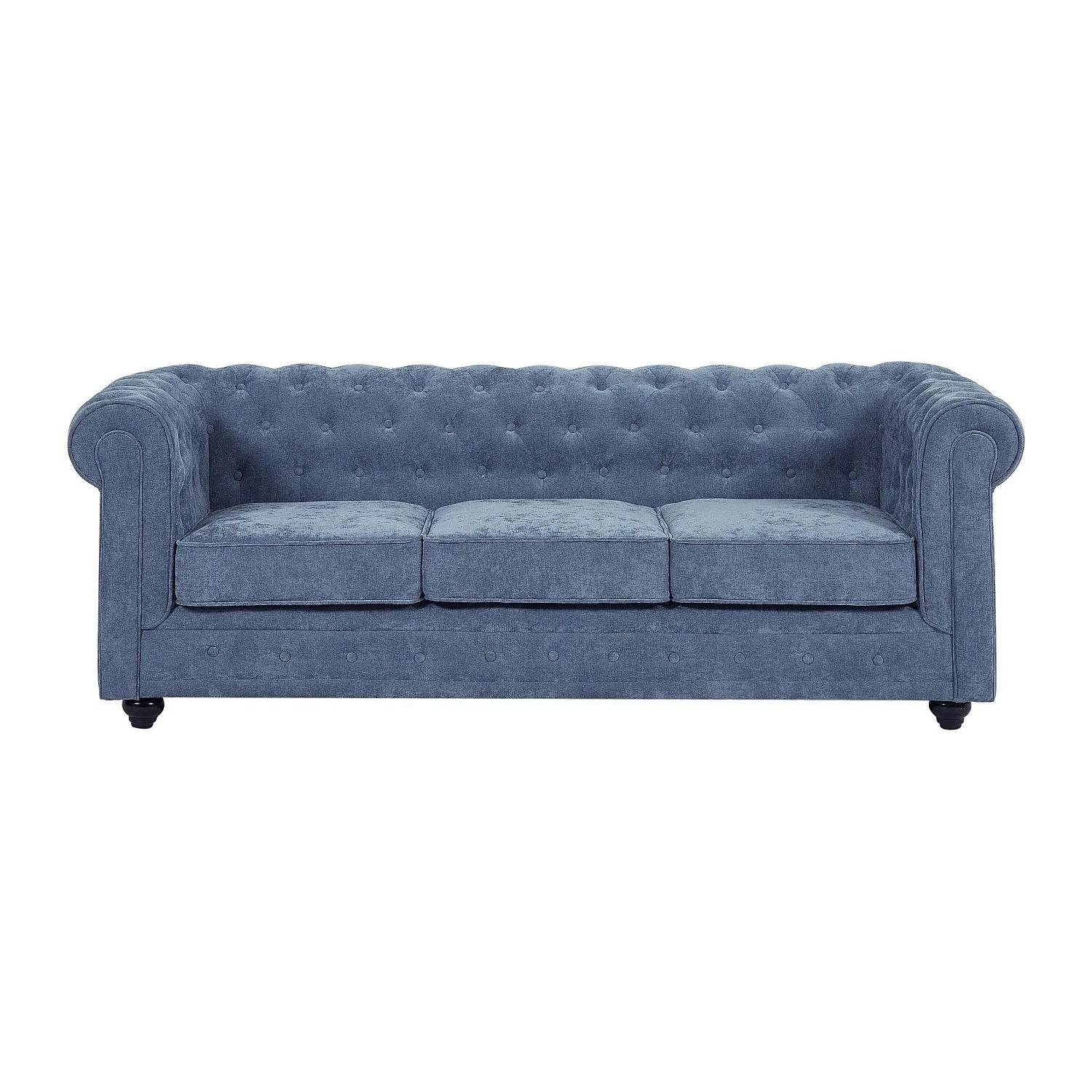 Vente-unique Sofa Ohne Schlafmöglichkeit Chesterfield Blau 205 cm