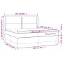 vidaXL Boxspringbett blau 200x200 cm mit Matratze, Stoff. Schema mit Maßen.