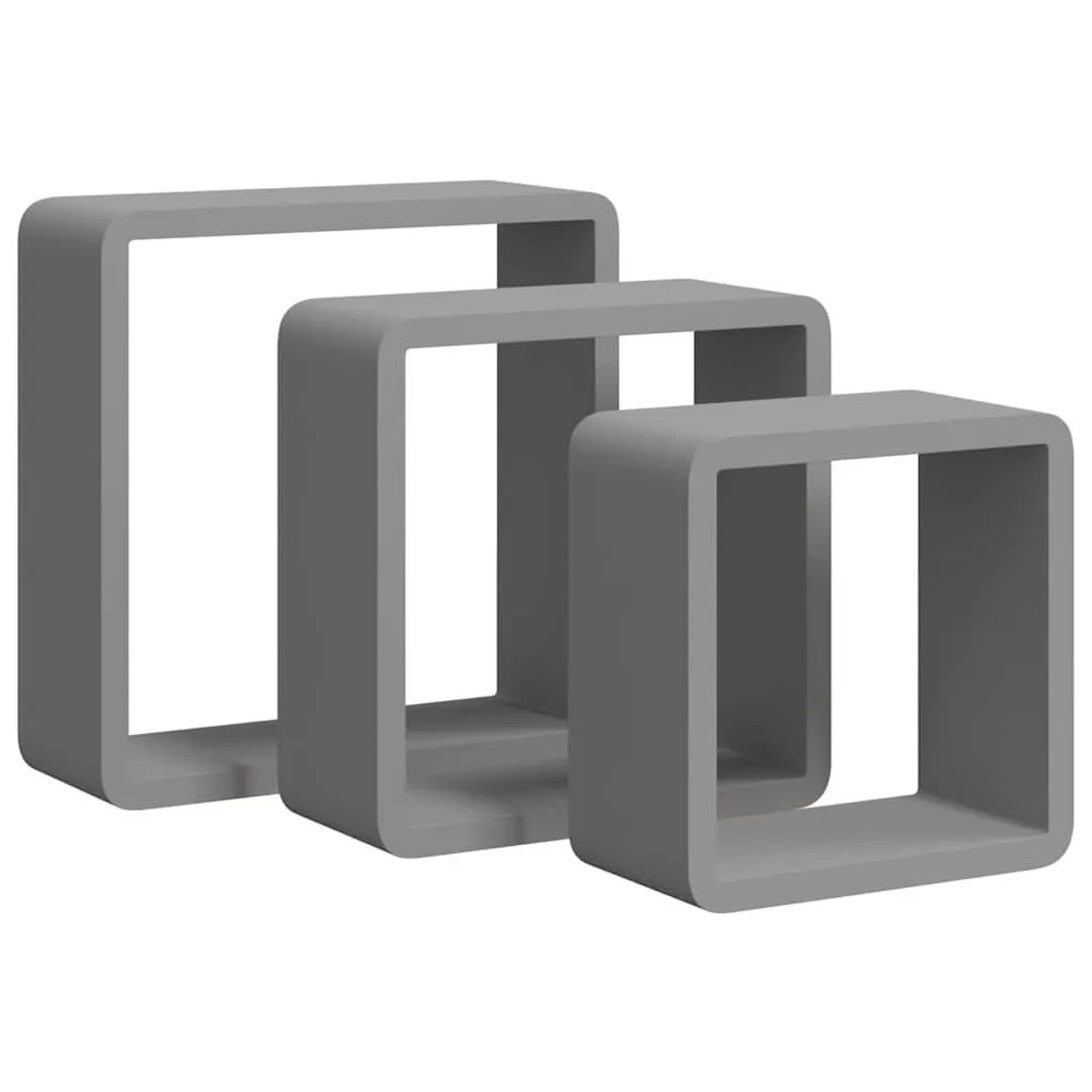 vidaXL Würfelregale 3 Stk Grau MDF 323954