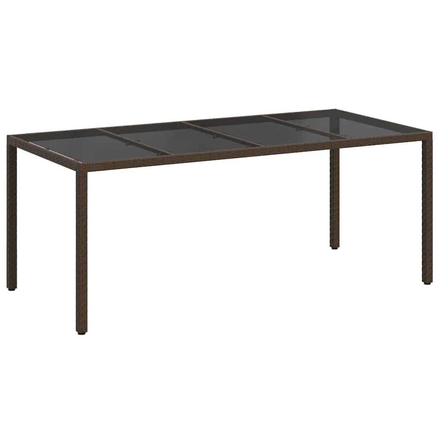 Furnicato Gartentisch Braun 190 X 90 X 75 Cm Poly Rattan