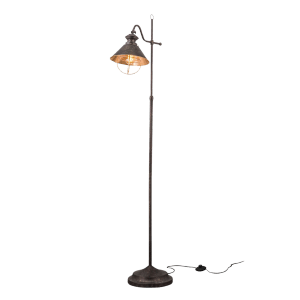 Stehleuchte Mathilda im Vintage-Design mit kupferfarbener Innenseite für warmes Licht.