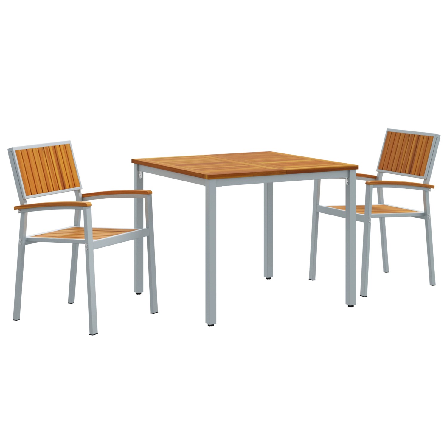 vidaXL 3-Teiliges Garten-Esszimmer-Set aus Massivem Akazienholz und Metall günstig online kaufen