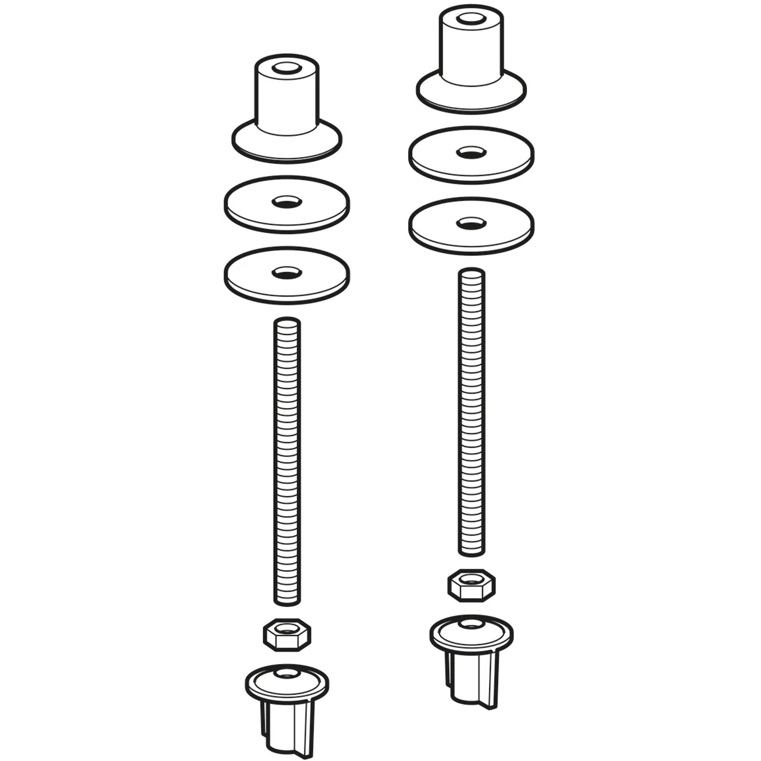 KG Befestigungsatz für Badmöbel, passend für Modelle 123555 und 123655.