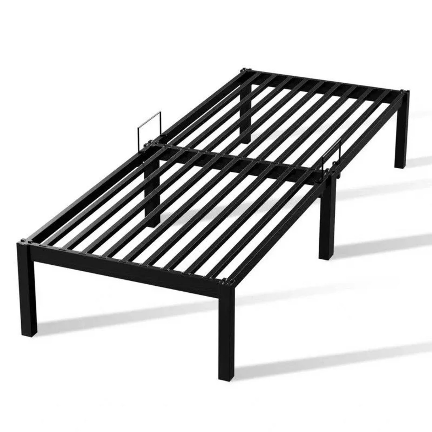 HOMAVO Metallbettgestell Robuster Bettrahmen aus Stahl für Einzelbett Doppelbett Einfache Montage 90x200cm
