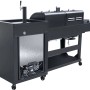 El Fuego Kombigrill 3 in 1 mit Bierkühler und Zapfanlage, Gasgrill und Holzkohlegrill in Schwarz.