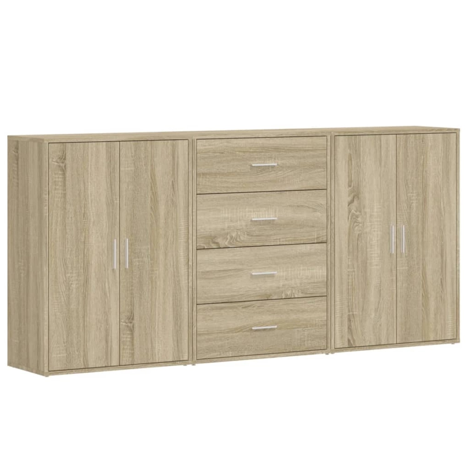 vidaXL Sideboards 3 Stk Sonoma-Eiche 60x31x84 cm Holzwerkstoff 3276576 günstig online kaufen