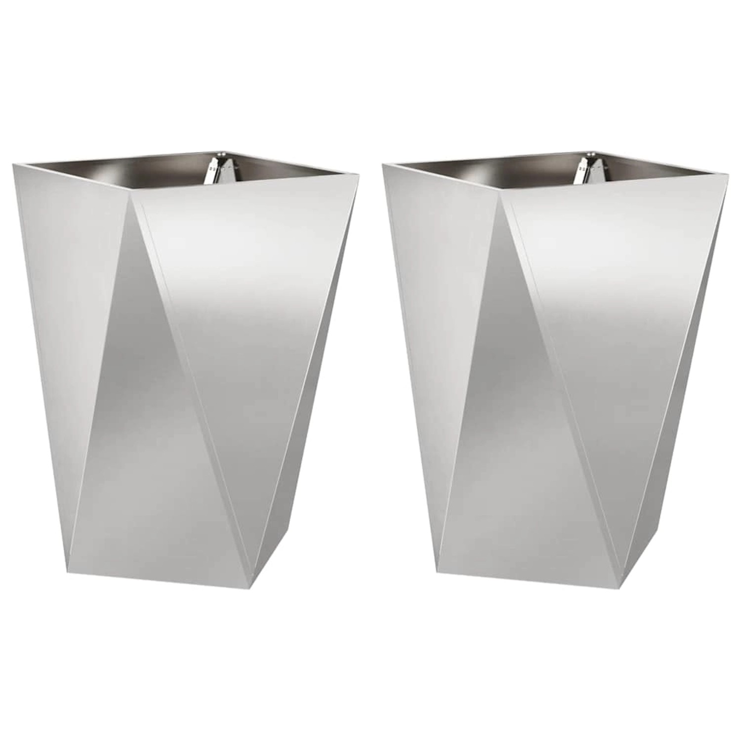 vidaXL Pflanzkübel 2 Stk Silber 50 x 50 x 75 cm Edelstahl 883803 günstig online kaufen