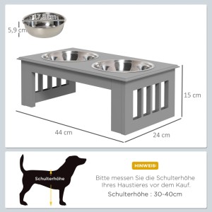 PawHut Hundenapf mit 2 Näpfe 0,9 L Erhöht