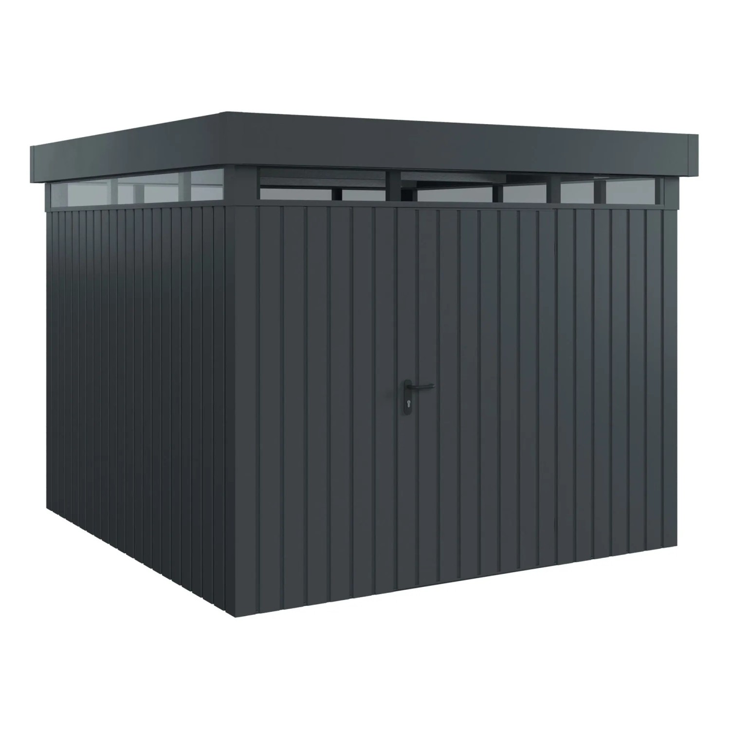 EcoStar Gerätehaus Euroline Flachdach Lichtband 277 cm x 277 cm Anthrazit 1-flg.
