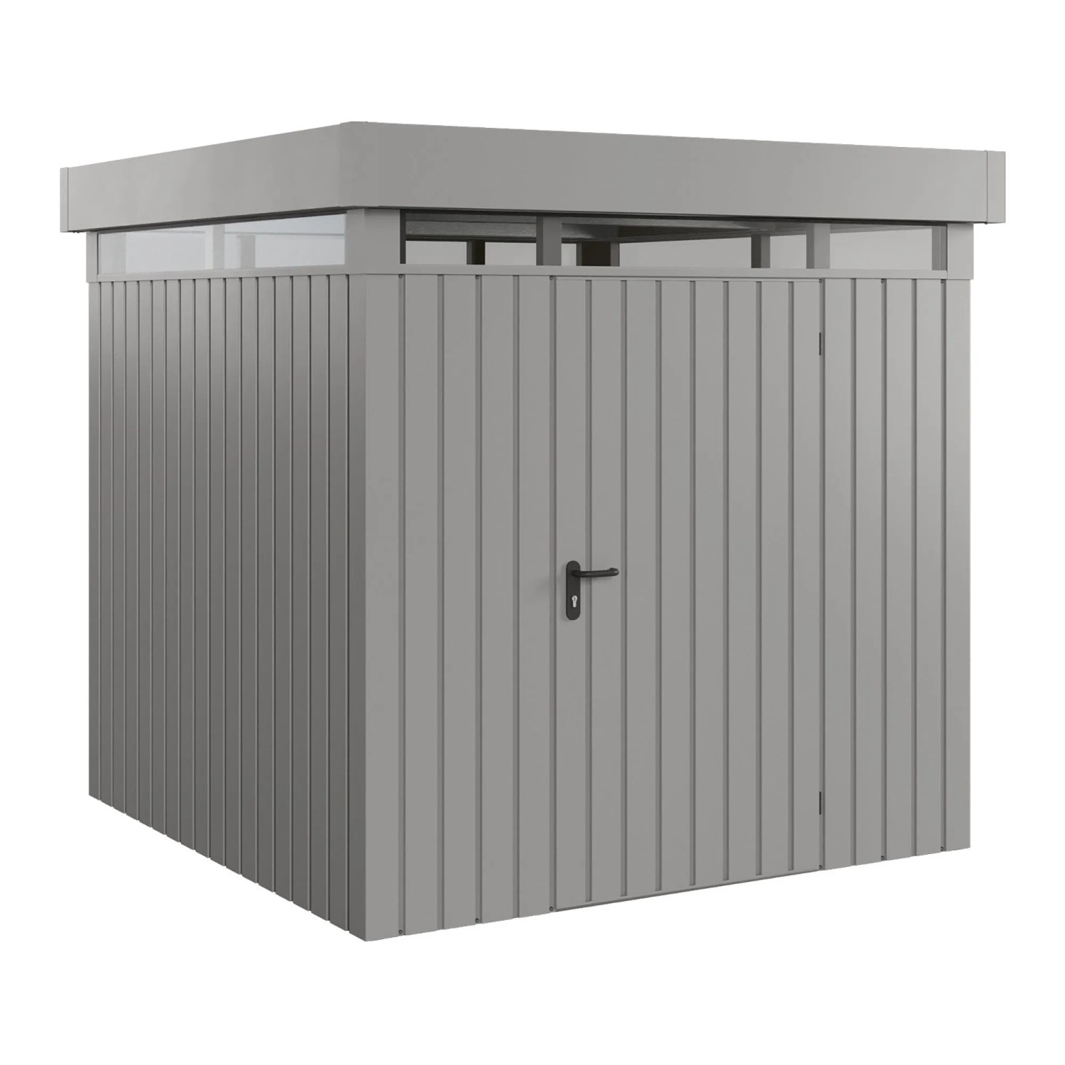 EcoStar Gerätehaus Euroline Flachdach Lichtband 229 cm x 227 cm Grau 1-flg.