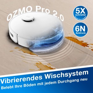 Ecovacs N20 PRO PLUS Saug- und Wischroboter mit OZMO Pro 2.0 Wischsystem in Aktion.