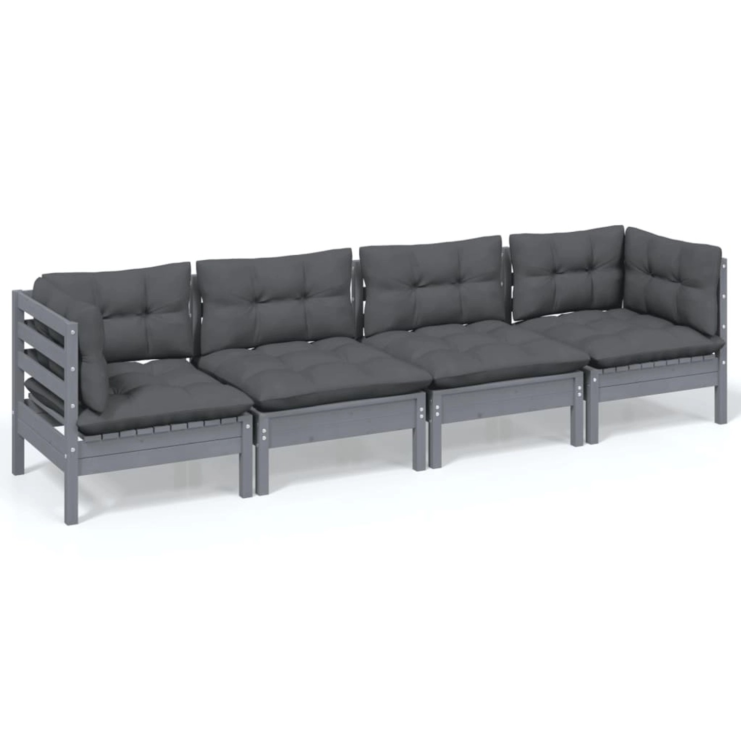 vidaXL 4-tlg Garten-Lounge-Set mit Kissen Kiefer Massivholz Modell 46