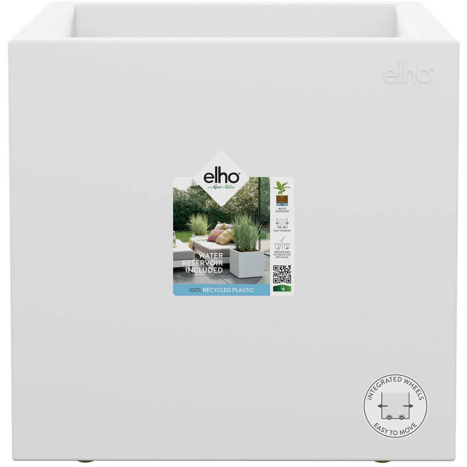 Elho Pflanztopf Vivo Next 30 cm x 30 cm x 30 cm Weiß mit Rollen günstig online kaufen