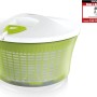 Leifheit Salatschleuder ComfortLine, 5,5L, grün-transparente Schüssel mit weißem Deckel.