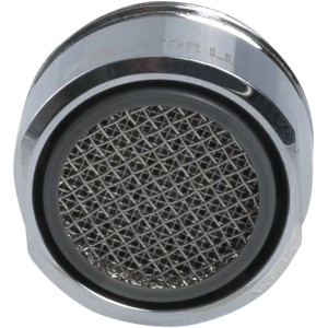 Mischdüse M24 Chrom für Kaltwasserventil, Aufsicht mit Sieb.