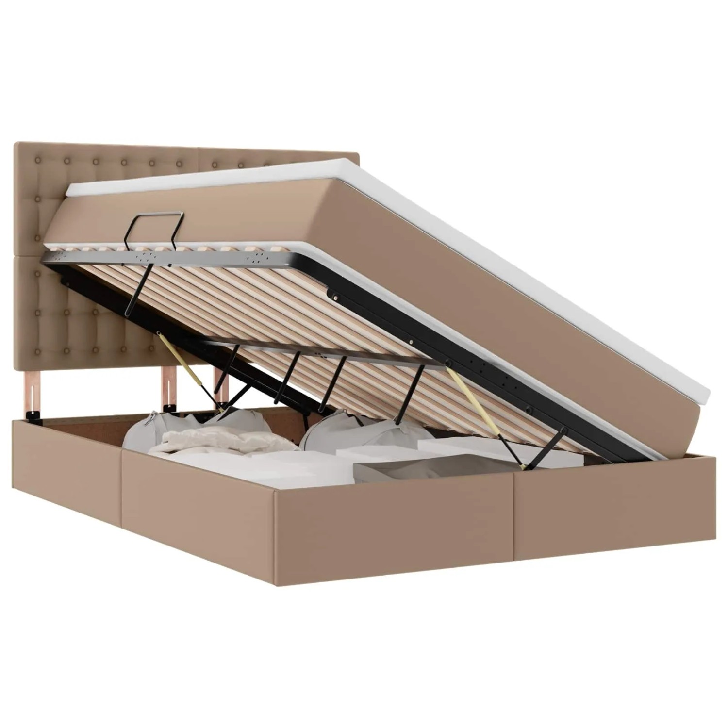 vidaXL Bett mit Stauraum und LED Cappuccino 140 x 190 cm Kunstleder 3372304 günstig online kaufen