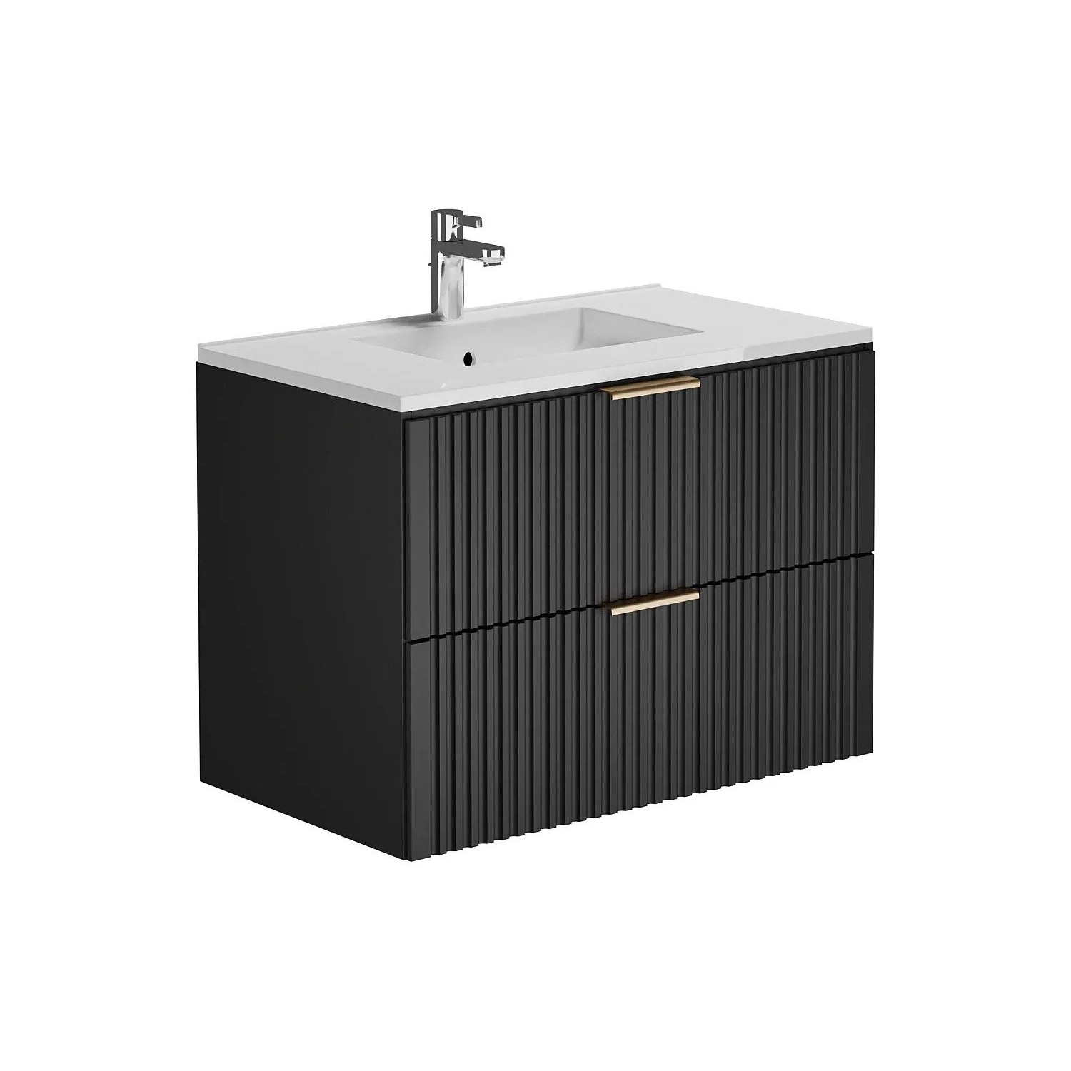Vente-unique Einzelwaschtisch Zevara Schwarz 80 cm