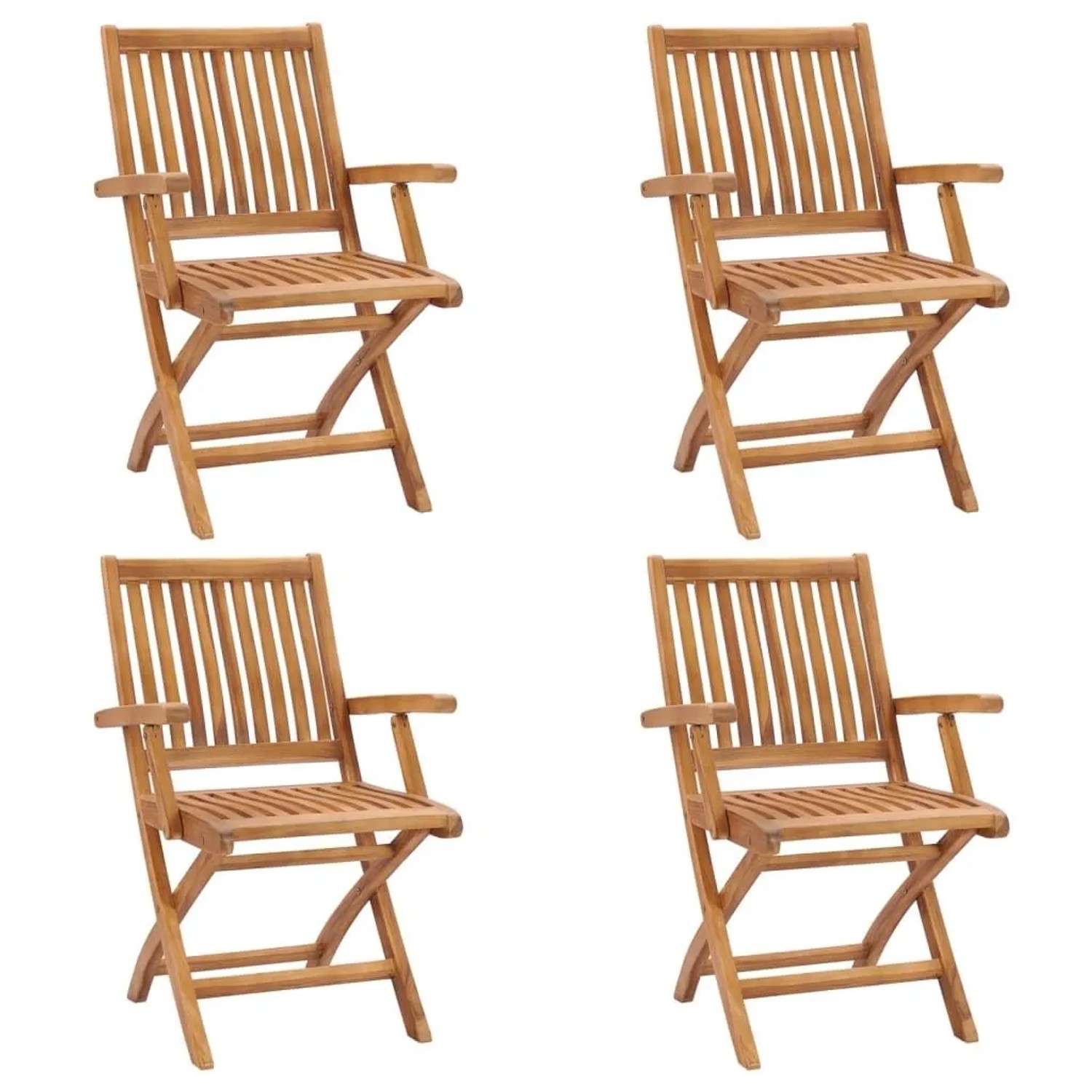 vidaXL Klappbare Gartenstühle 4 Stk Massivholz Teak 3072720 günstig online kaufen