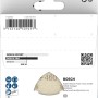 Bosch Schleifblatt Pro 10-teilig für Dreieckschleifer. Dreieckiges Schleifmittel auf weißer Verpackung.