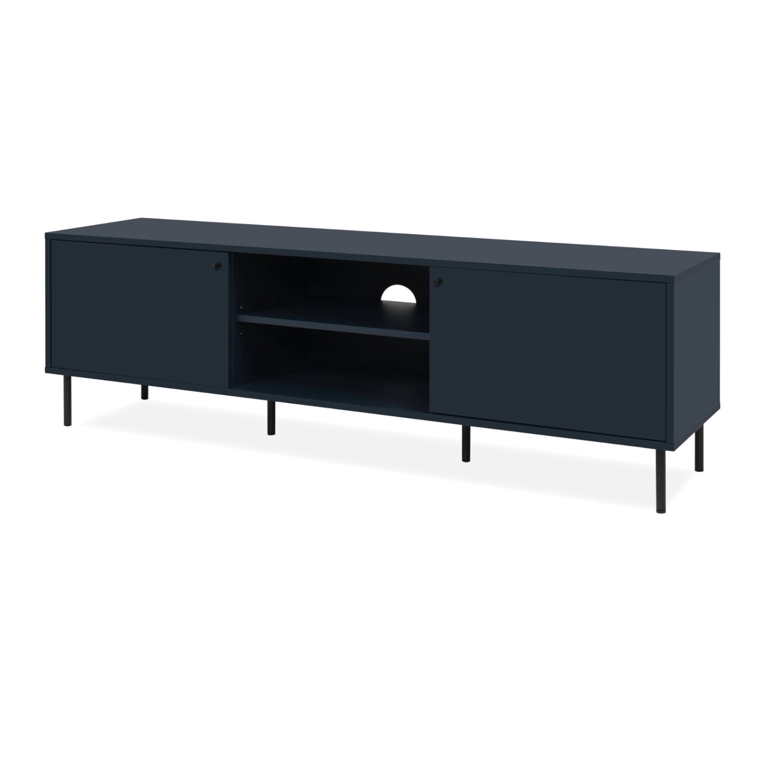 Furn.Design TV-Lowboard Blau 160 cm 2-türig 4 Fächer Modern Barina günstig online kaufen