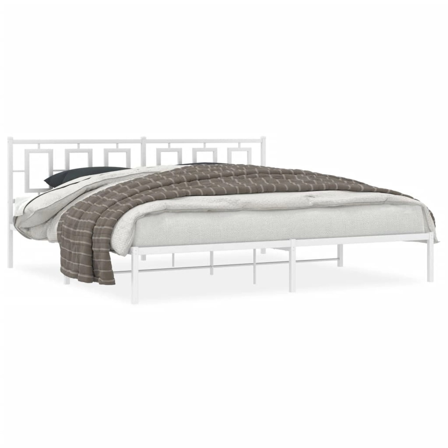 vidaXL Bettgestell mit Kopfteil Metall Weiß 193x203 cm 374296 günstig online kaufen