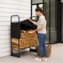 osoltus Kaminholzregal Brennholzregal  132 x 117 cm mit Abdeckung_2