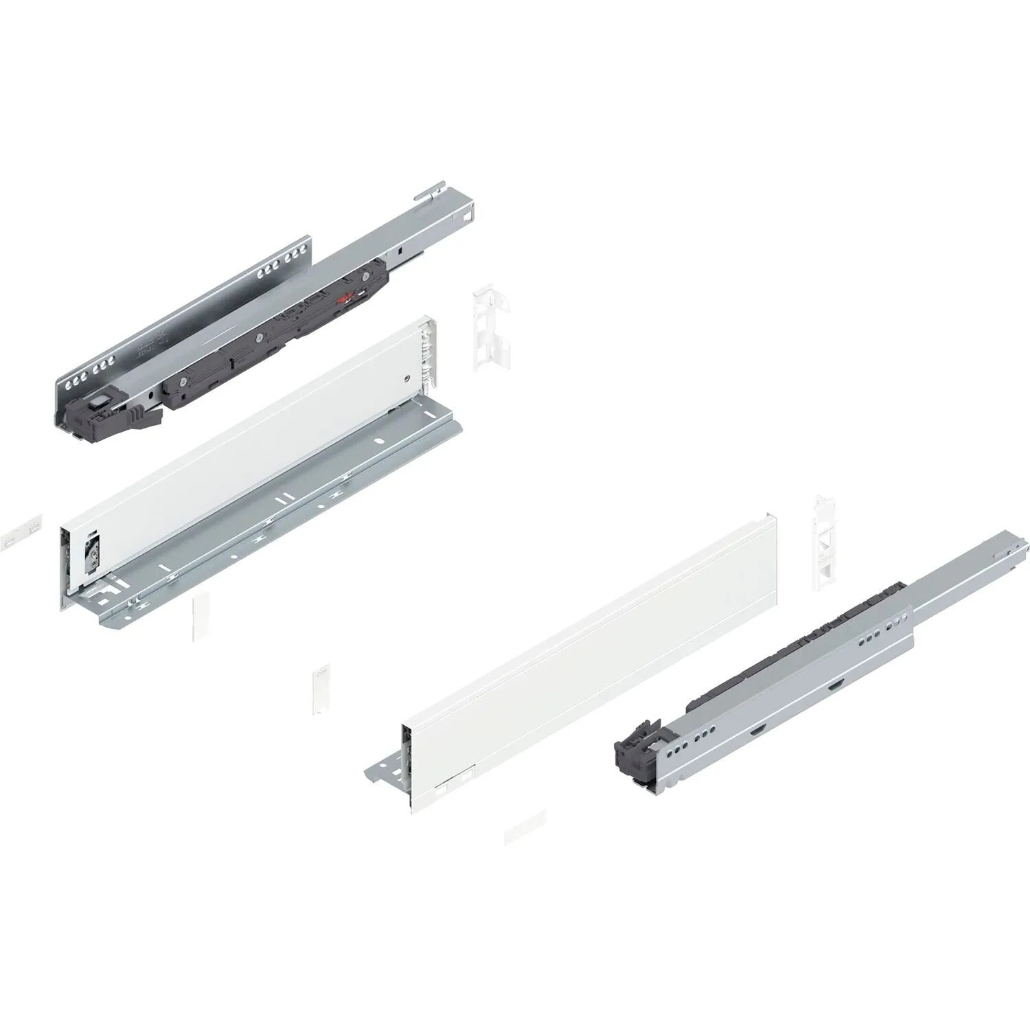 Blum Legrabox Pure Set Höhe M Tip-On Vollauszug 450 mm 40 kg Seidenweiß 1 Paar